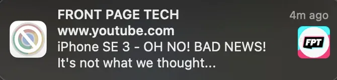 Crossed out Chrome notification